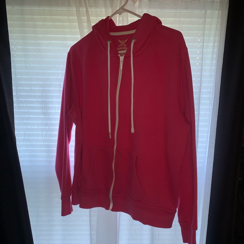 pink and white hoodie